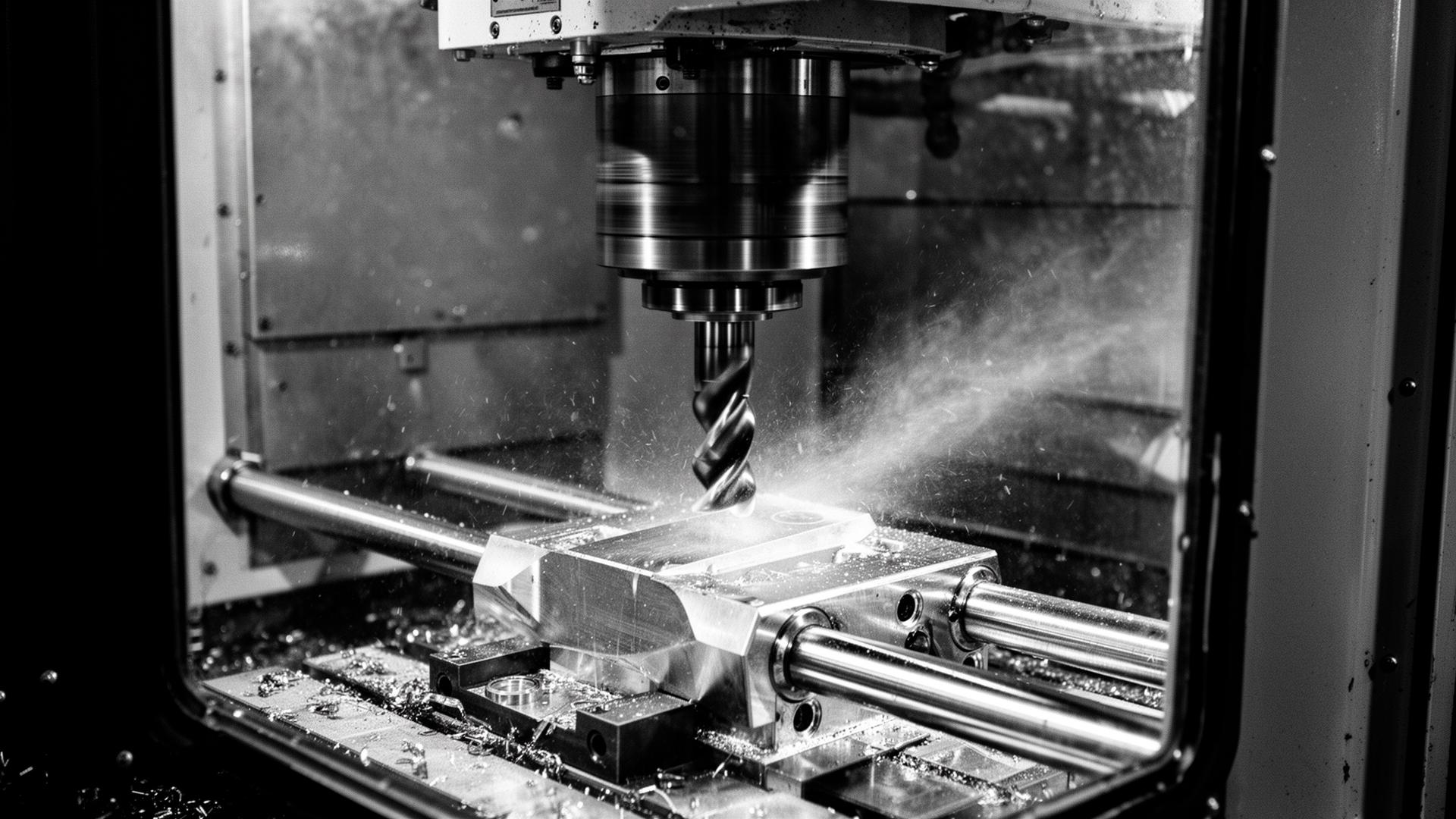 Global Supply Network engineers auditing a CNC machine on a partner factory floor.